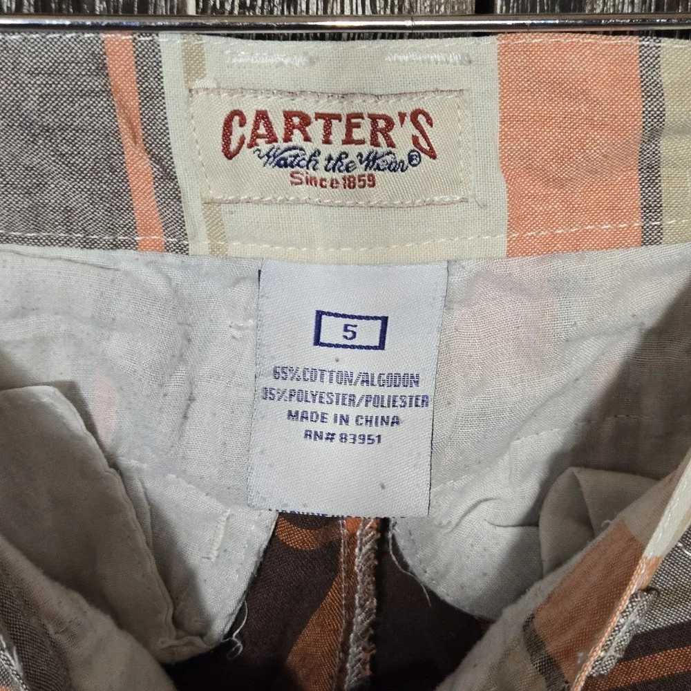 Caters Orange &‎ Brown Plaid Shorts Size 5